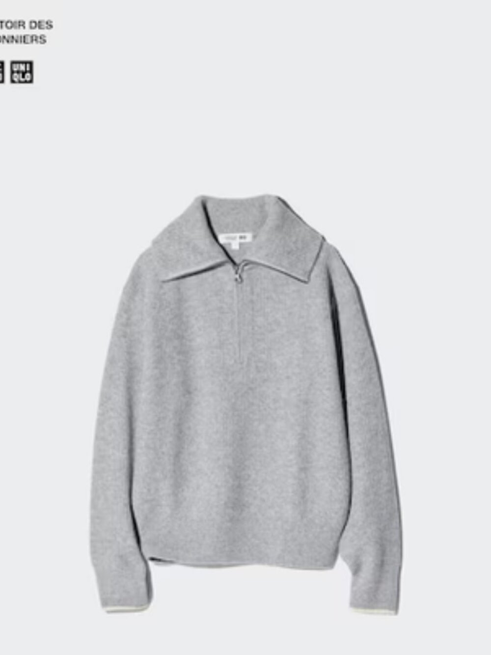 Uniqlo Comptoir des Cotonniers Quarter Zip Lamb Wool Sweater Size M